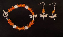 Load image into Gallery viewer, Dragonfly In Amber genuine Baltic Amber bracelet with dragonflies Outlander fan gift jewelry