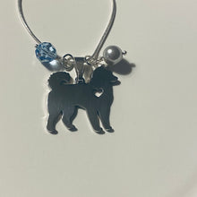 Load image into Gallery viewer, Helena Huskies school spirit dog lover pendant necklace in silvertone with choice of beads and smaller charms