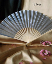 Load image into Gallery viewer, Hand Fan, silk & bamboo (folding), solid color