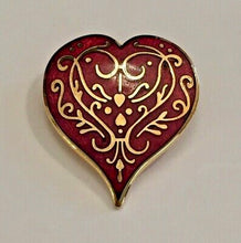 Load image into Gallery viewer, MMA Met Museum Renaissance reproduction niello enamel heart brooch / pendant