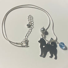 Load image into Gallery viewer, Helena Huskies school spirit dog lover pendant necklace in silvertone with choice of beads and smaller charms