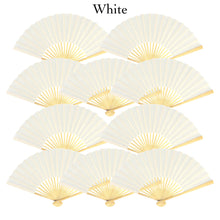 Load image into Gallery viewer, Hand Fan, silk & bamboo (folding), solid color