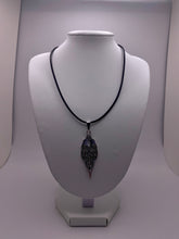Load image into Gallery viewer, Celtic Ravens Norse Hugin and Munin birds zoomorphic knotwork silvertone pendant