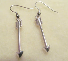 Load image into Gallery viewer, Arrow earrings archery fan Cupid bow and arrow