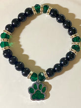 Load image into Gallery viewer, Pelham Panthers sports fan glass pearl and crystal bracelet (choice of style)