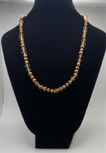 Load image into Gallery viewer, Bronze freshwater pearl and crystal necklace