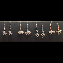 Load image into Gallery viewer, House Hufflepuff badger earrings Harry Potter houses fandom gift