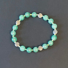Load image into Gallery viewer, Aventurine Celtic bracelet in green and silver