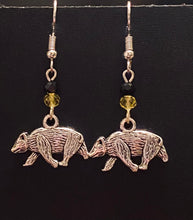 Load image into Gallery viewer, House Hufflepuff badger earrings Harry Potter houses fandom gift