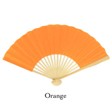 Load image into Gallery viewer, Hand Fan, silk & bamboo (folding), solid color