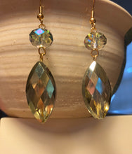 Load image into Gallery viewer, Marquise-shaped sea green crystal drop earrings