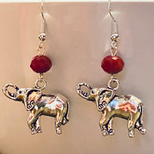 Load image into Gallery viewer, Alabama Crimson Tide sports fan elephant charm earrings