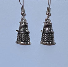 Load image into Gallery viewer, Dalek alien robot Doctor Who fandom earrings