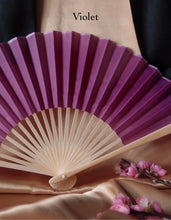 Load image into Gallery viewer, Hand Fan, silk & bamboo (folding), solid color