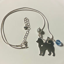 Load image into Gallery viewer, Helena Huskies school spirit dog lover pendant necklace in silvertone with choice of beads and smaller charms