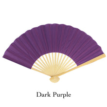 Load image into Gallery viewer, Hand Fan, silk & bamboo (folding), solid color
