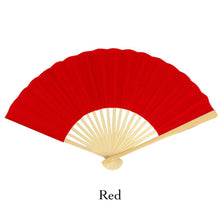 Load image into Gallery viewer, Hand Fan, silk & bamboo (folding), solid color