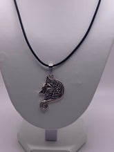 Load image into Gallery viewer, Celtic Wolf or Dog Celtic knotwork antique silvertone pendant
