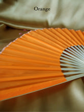 Load image into Gallery viewer, Hand Fan, silk & bamboo (folding), solid color