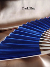 Load image into Gallery viewer, Hand Fan, silk & bamboo (folding), solid color