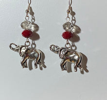 Load image into Gallery viewer, Alabama Crimson Tide sports fan elephant charm earrings