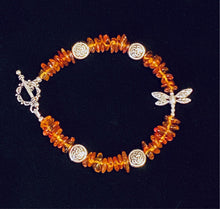 Load image into Gallery viewer, Dragonfly In Amber genuine Baltic Amber bracelet with dragonflies Outlander fan gift jewelry