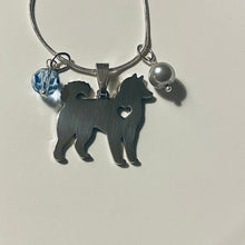 Load image into Gallery viewer, Helena Huskies school spirit dog lover pendant necklace in silvertone with choice of beads and smaller charms