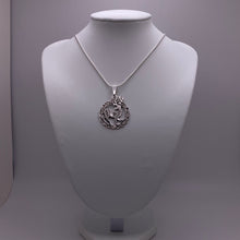 Load image into Gallery viewer, Celtic Stag or deer circular knotwork antique silvertone pendant