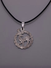 Load image into Gallery viewer, Celtic Stag or deer circular knotwork antique silvertone pendant