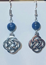 Load image into Gallery viewer, Silvertone round open Celtic knot earrings