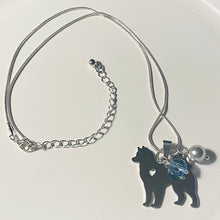 Load image into Gallery viewer, Helena Huskies school spirit dog lover pendant necklace in silvertone with choice of beads and smaller charms