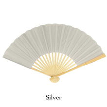 Load image into Gallery viewer, Hand Fan, silk & bamboo (folding), solid color
