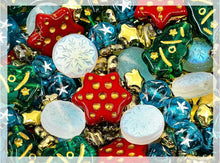 Load image into Gallery viewer, Bohemian Star red Czech glass holiday earrings
