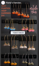Load image into Gallery viewer, Autumn Pumpkin hoop earrings in a variety of colors
