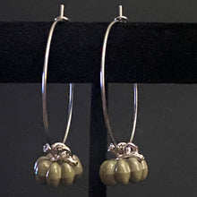 Load image into Gallery viewer, Autumn Pumpkin hoop earrings in a variety of colors
