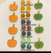 Load image into Gallery viewer, Pumpkin Patch fall-themed goldtone and enamel pumpkin earrings in a variety of styles

