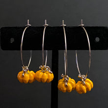 Load image into Gallery viewer, Autumn Pumpkin hoop earrings in a variety of colors
