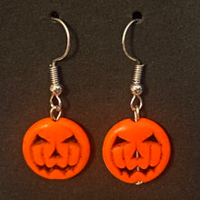 Load image into Gallery viewer, Halloween charm earrings in a variety of styles:  Ghosts, haunted houses, jack-o’-lanterns, bats, witch hats, black cats, Halloween candy, spiders, and more
