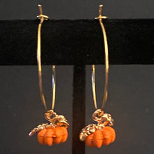 Load image into Gallery viewer, Autumn Pumpkin hoop earrings in a variety of colors
