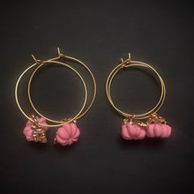 Load image into Gallery viewer, Autumn Pumpkin hoop earrings in a variety of colors
