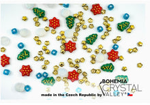 Load image into Gallery viewer, O Christmas Tree Czech glass holiday earrings
