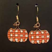 Load image into Gallery viewer, Pumpkin Patch fall-themed goldtone and enamel pumpkin earrings in a variety of styles
