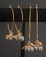 Load image into Gallery viewer, Autumn Pumpkin hoop earrings in a variety of colors

