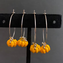 Load image into Gallery viewer, Autumn Pumpkin hoop earrings in a variety of colors
