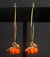 Load image into Gallery viewer, Autumn Pumpkin hoop earrings in a variety of colors
