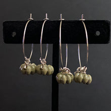 Load image into Gallery viewer, Autumn Pumpkin hoop earrings in a variety of colors
