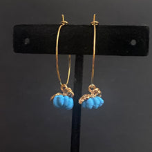 Load image into Gallery viewer, Autumn Pumpkin hoop earrings in a variety of colors
