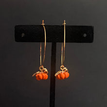Load image into Gallery viewer, Autumn Pumpkin hoop earrings in a variety of colors
