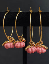 Load image into Gallery viewer, Autumn Pumpkin hoop earrings in a variety of colors
