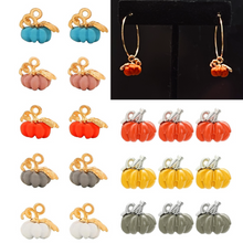 Load image into Gallery viewer, Autumn Pumpkin hoop earrings in a variety of colors
